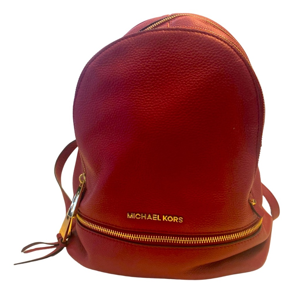 Michael Kors Red Leather Backpack